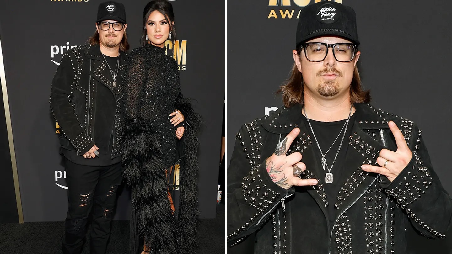 The most nominated artist of the night, HARDY, walked the red carpet at the AMC Awards with his wife Caleigh Ryan.