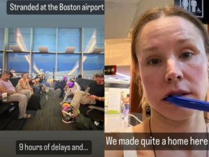 Kristen Bell, Dax Shepard Kicked Out of Boston Airport After 9-Hour Delay