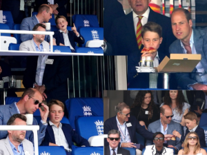 Prince William and Prince George Enjoy Boys' Day Out at Cricket Match