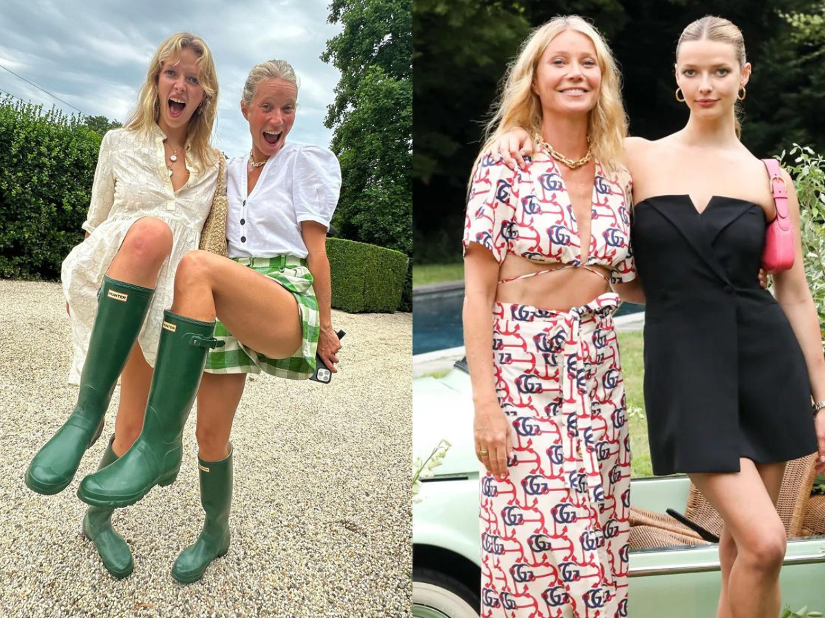 Gwyneth Paltrow and Daughter Apple Look Like Twins in Matching Rainboots