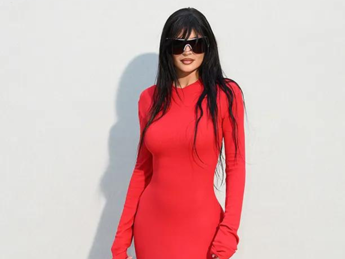 Kylie Jenner Debuts New Front Bangs and Slays in Skintight Red Dress at Paris Fashion Week